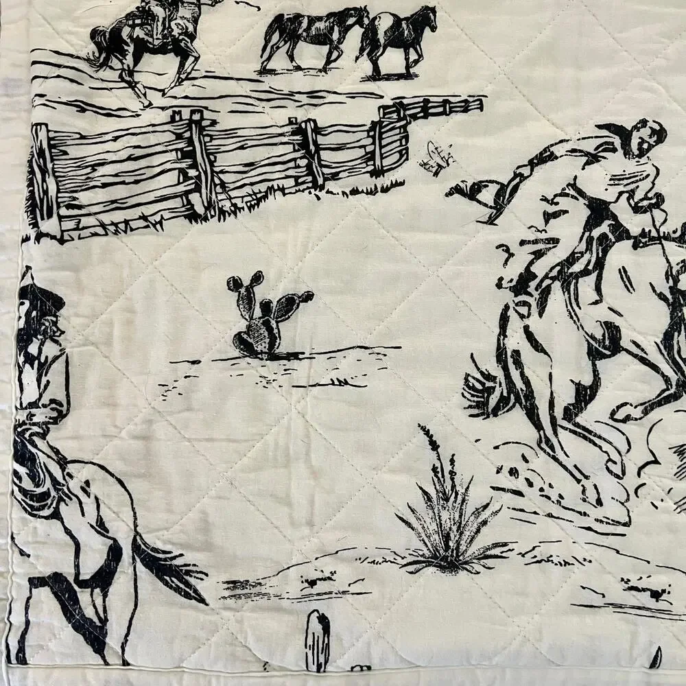 Paseo Road Ranch Life Western Toile Sham Set 2 Standard 20x26 Cowboy Reversible